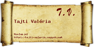 Tajti Valéria névjegykártya